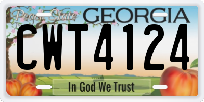 GA license plate CWT4124