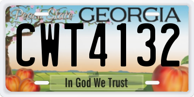 GA license plate CWT4132