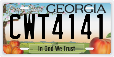 GA license plate CWT4141