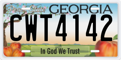 GA license plate CWT4142