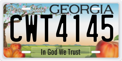 GA license plate CWT4145