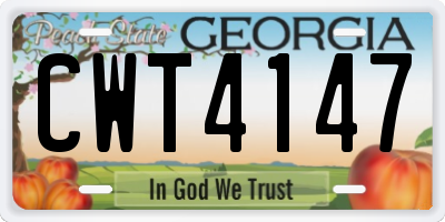 GA license plate CWT4147