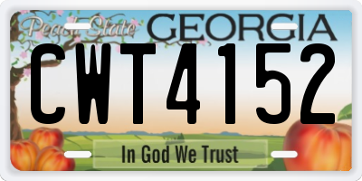 GA license plate CWT4152