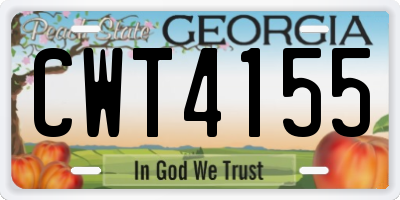 GA license plate CWT4155