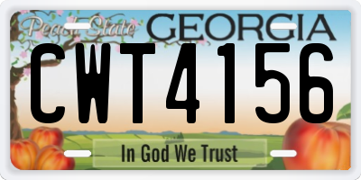GA license plate CWT4156
