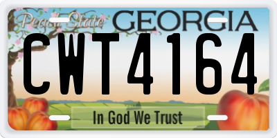 GA license plate CWT4164