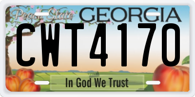 GA license plate CWT4170
