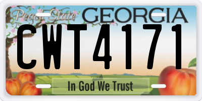 GA license plate CWT4171