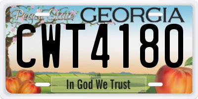 GA license plate CWT4180