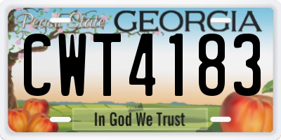 GA license plate CWT4183