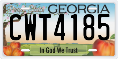 GA license plate CWT4185