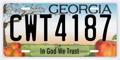 GA license plate CWT4187