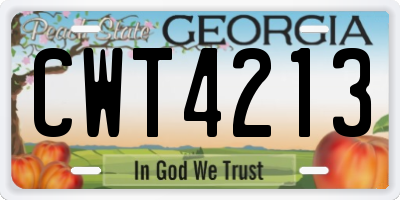 GA license plate CWT4213