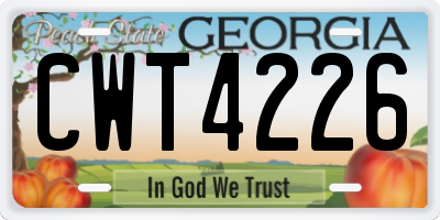 GA license plate CWT4226