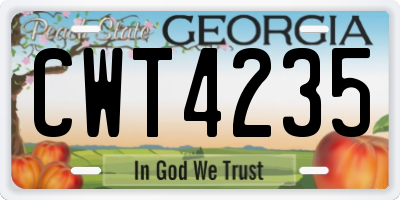 GA license plate CWT4235