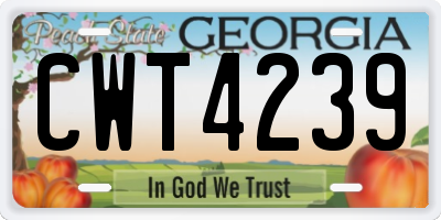 GA license plate CWT4239