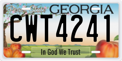 GA license plate CWT4241