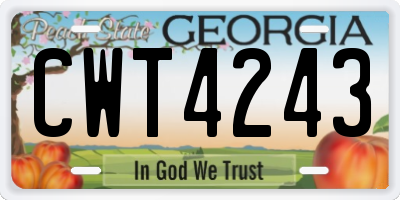 GA license plate CWT4243