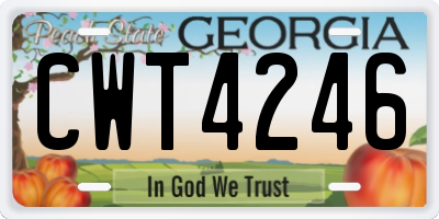 GA license plate CWT4246