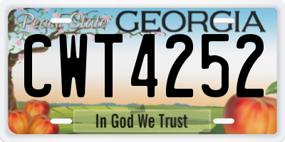 GA license plate CWT4252