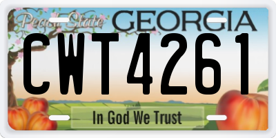 GA license plate CWT4261