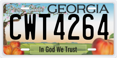 GA license plate CWT4264