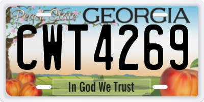 GA license plate CWT4269