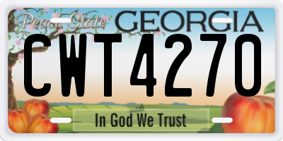 GA license plate CWT4270