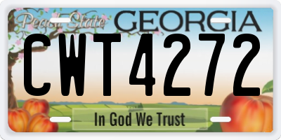 GA license plate CWT4272