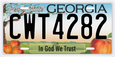 GA license plate CWT4282