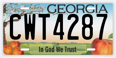 GA license plate CWT4287