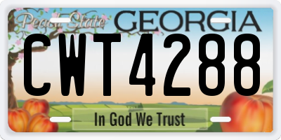 GA license plate CWT4288