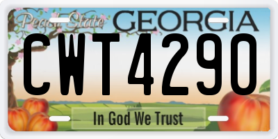 GA license plate CWT4290