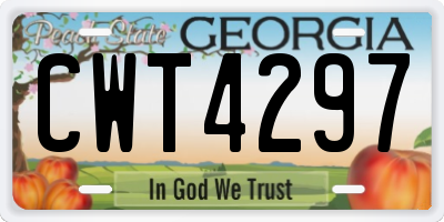 GA license plate CWT4297