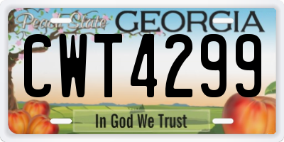 GA license plate CWT4299