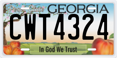 GA license plate CWT4324