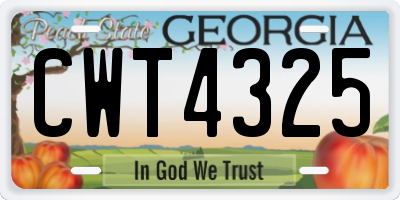 GA license plate CWT4325
