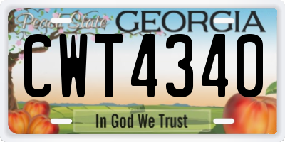 GA license plate CWT4340