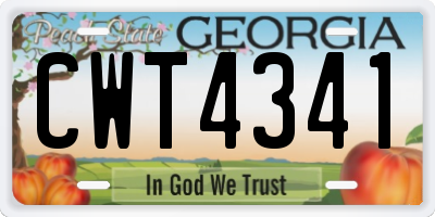 GA license plate CWT4341