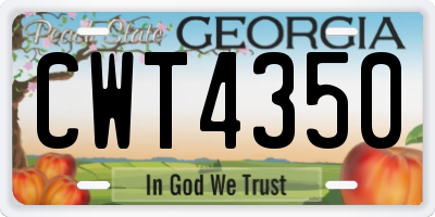 GA license plate CWT4350