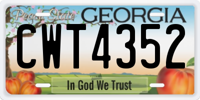 GA license plate CWT4352