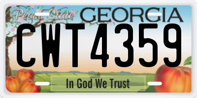 GA license plate CWT4359