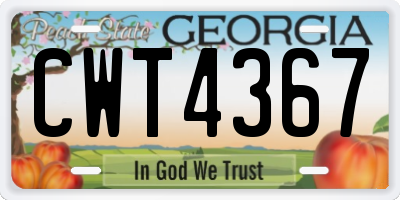 GA license plate CWT4367