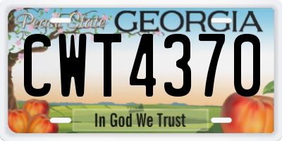 GA license plate CWT4370