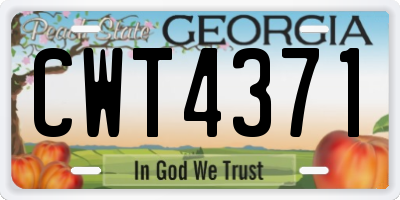 GA license plate CWT4371