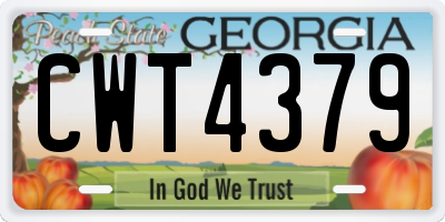 GA license plate CWT4379