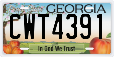 GA license plate CWT4391