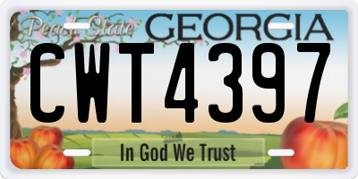 GA license plate CWT4397