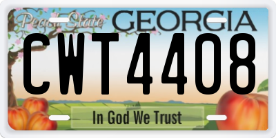GA license plate CWT4408
