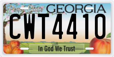 GA license plate CWT4410